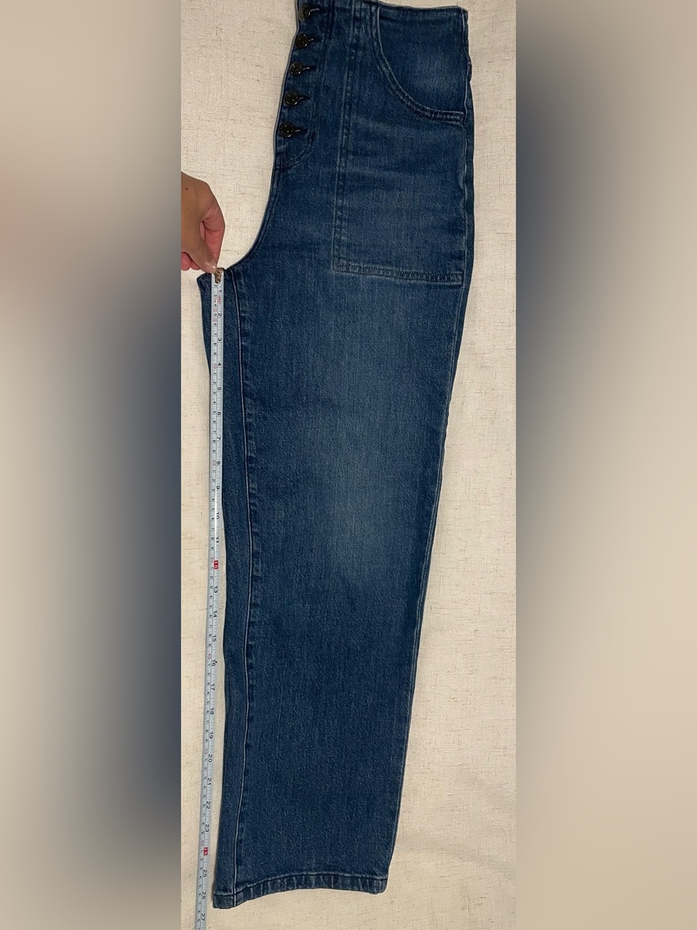 Veronica Beard Crosbie Crop Wide Leg High Rise Button Fly Jeans 28 - Picture 8 of 11